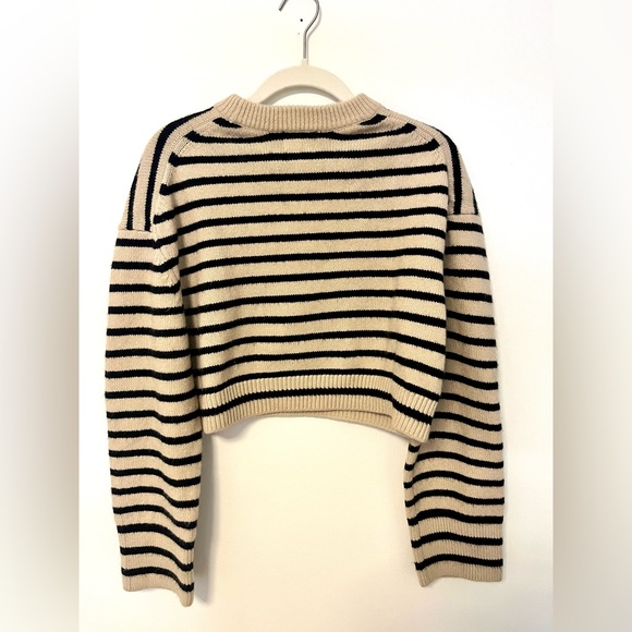 H&M Cropped Stripped Sweater Neutral size XS - Picture 7 of 7